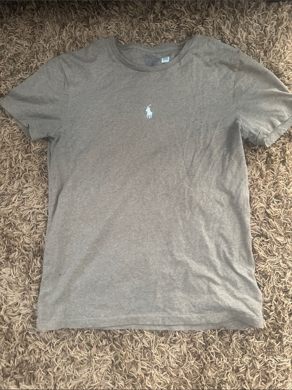 Ralph Lauren Short Sleeve Crewneck Tee in Heather Gray with White Logo